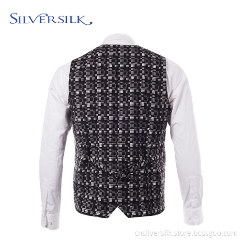 Plaid gentleman suit vest office wear waistcoat